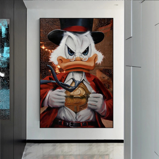 Scrooge McDuck Money Maker Millionaire Canvas Wall Art-GraffitiWallArt