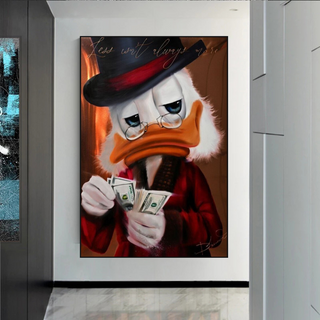 Scrooge McDuck Money Maker Millionaire Canvas Wall Art-GraffitiWallArt