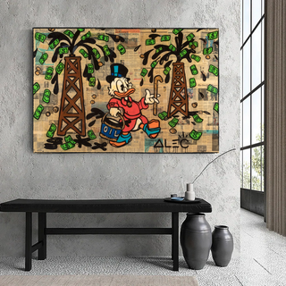 Scrooge McDuck Oil Money Maker Millionaire by Alec Canvas Wall Art-GraffitiWallArt