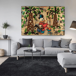 Scrooge McDuck Oil Money Maker Millionaire by Alec Canvas Wall Art-GraffitiWallArt