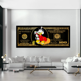 Scrooge McDuck One Million Dollar Canvas Wall Art-GraffitiWallArt