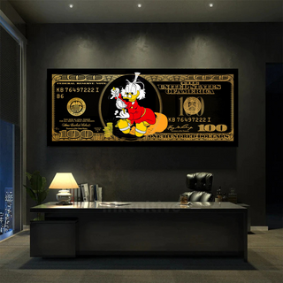 Scrooge McDuck One Million Dollar Canvas Wall Art-GraffitiWallArt