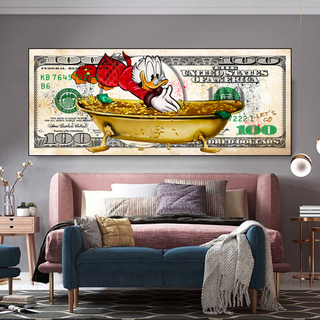 Scrooge McDuck One Million Dollar Canvas Wall Art-GraffitiWallArt