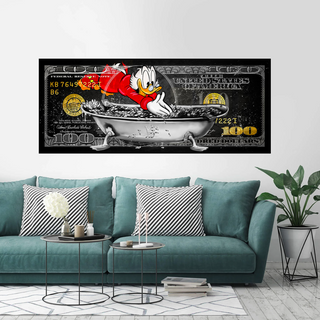 Scrooge McDuck One Million Dollar Canvas Wall Art-GraffitiWallArt