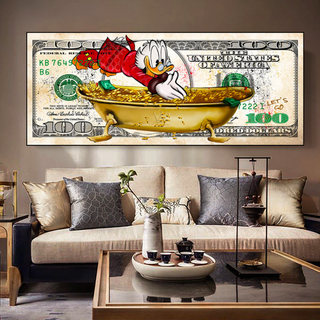 Scrooge McDuck One Million Dollar Canvas Wall Art-GraffitiWallArt