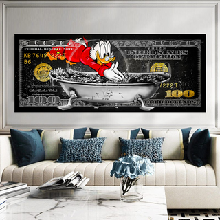 Scrooge McDuck One Million Dollar Canvas Wall Art-GraffitiWallArt