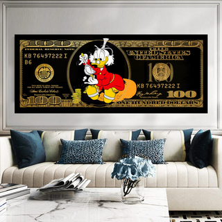 Scrooge McDuck One Million Dollar Canvas Wall Art-GraffitiWallArt