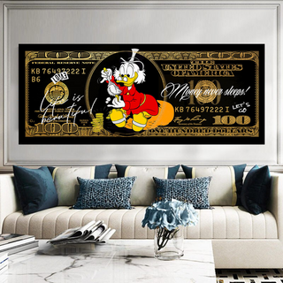 Scrooge McDuck One Million Dollar Canvas Wall Art-GraffitiWallArt