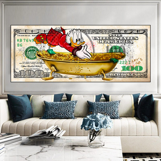 Scrooge McDuck One Million Dollar Canvas Wall Art-GraffitiWallArt