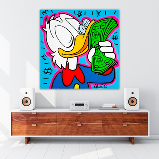 Scrooge McDuck Smells Money by Alec Canvas Wall Art-GraffitiWallArt