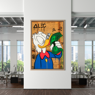 Scrooge McDuck Smells Money by Alec Canvas Wall Art-GraffitiWallArt