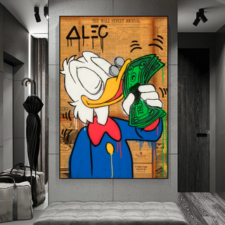 Scrooge McDuck Smells Money by Alec Canvas Wall Art-GraffitiWallArt