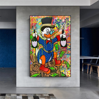 Scrooge McDucks Champaign Celebration Wall Art-GraffitiWallArt