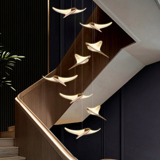 Seagull Hanging Light Staircase Chandelier – LED Lighting-GraffitiWallArt