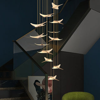 Seagull Hanging Light Staircase Chandelier – LED Lighting-GraffitiWallArt