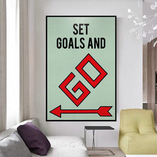 Set Goals and Go: Monopoly Canvas Wall Art-GraffitiWallArt