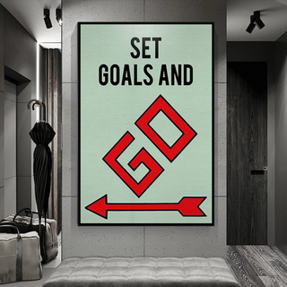 Set Goals and Go: Monopoly Canvas Wall Art-GraffitiWallArt