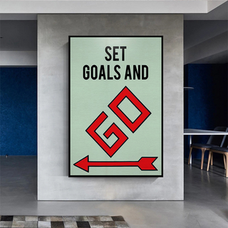 Set Goals and Go: Monopoly Canvas Wall Art-GraffitiWallArt