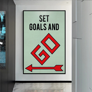 Set Goals and Go: Monopoly Canvas Wall Art-GraffitiWallArt