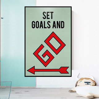 Set Goals and Go: Monopoly Canvas Wall Art-GraffitiWallArt