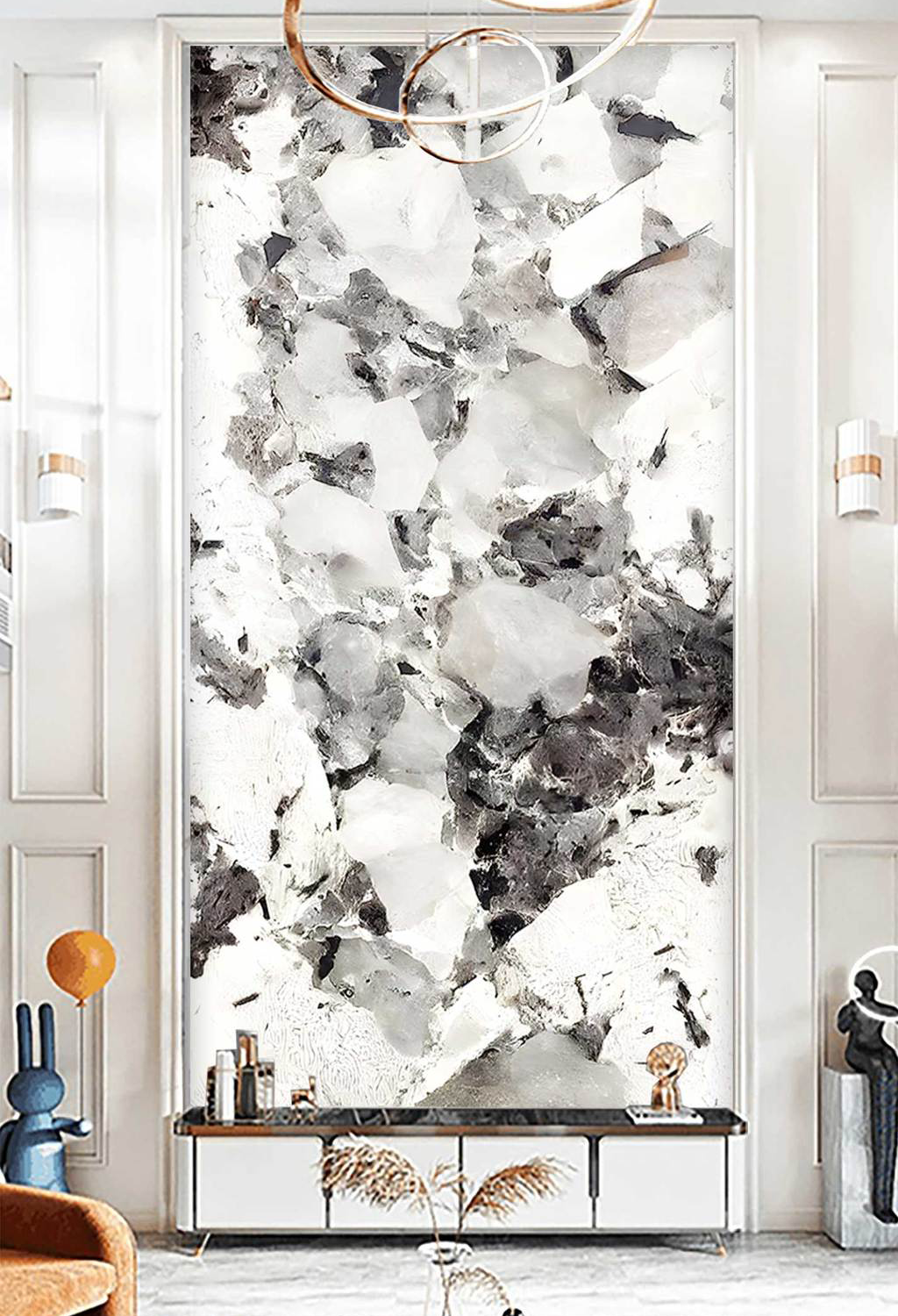 Shaded Stone: Marble Wallpaper Murals – Transform Your Space-GraffitiWallArt