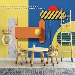 Shapes in Color Nursery Wallpaper-GraffitiWallArt