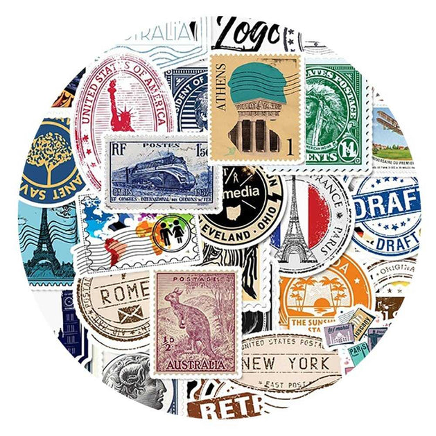 Shop Travel Stamp Stickers Pack - Attractive & Versatile-GraffitiWallArt