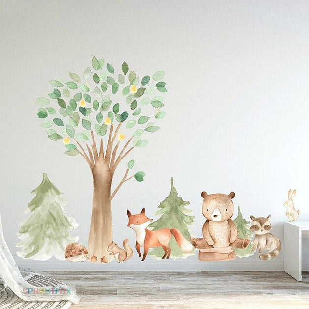 Shop Woodland Animal Wall Sticker – Nature-Inspired Style-GraffitiWallArt