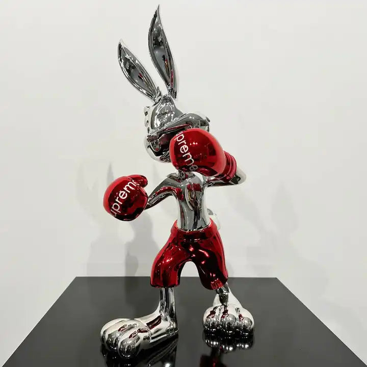 Silver Electroplated Bugs Bunny Statue-GraffitiWallArt
