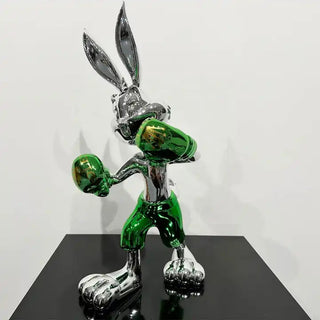 Silver Electroplated Bugs Bunny Statue-GraffitiWallArt