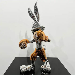 Silver Electroplated Bugs Bunny Statue-GraffitiWallArt