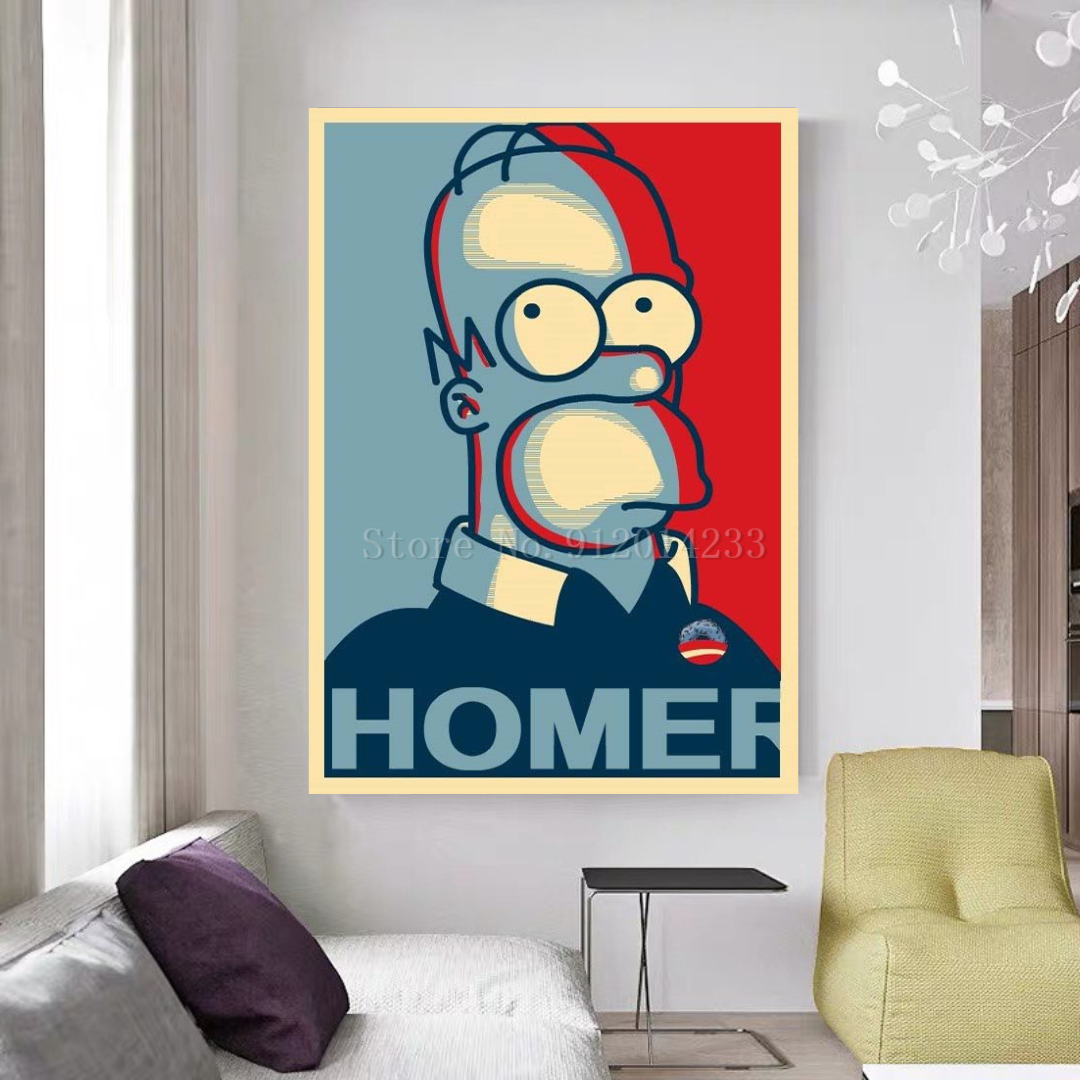 Simpsons HOMER Canvas Wall Art-GraffitiWallArt