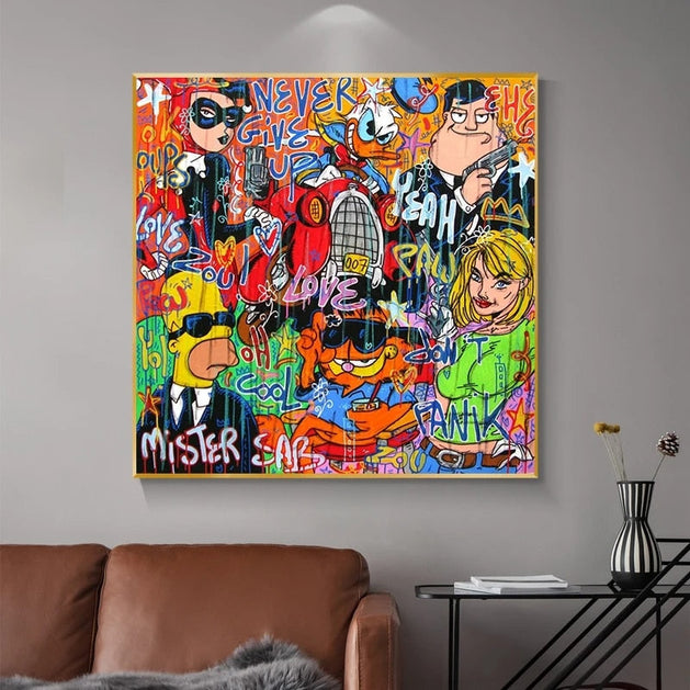 Simpsons Money Canvas Wall Art-GraffitiWallArt