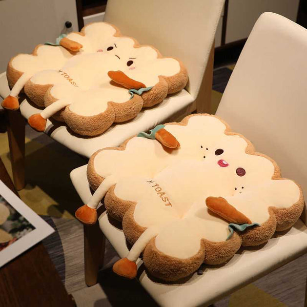 Simulation Bread Toast Chair Cushion | Memory Foam Food Pillow for Seating-GraffitiWallArt