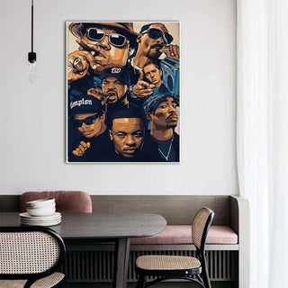 Singer Legend Canvas Wall Art - Hip Hop Music Rapper Theme-GraffitiWallArt