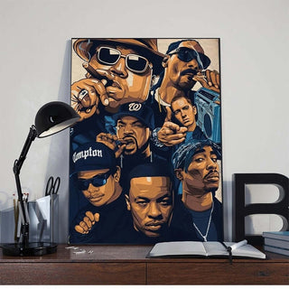 Singer Legend Canvas Wall Art - Hip Hop Music Rapper Theme-GraffitiWallArt