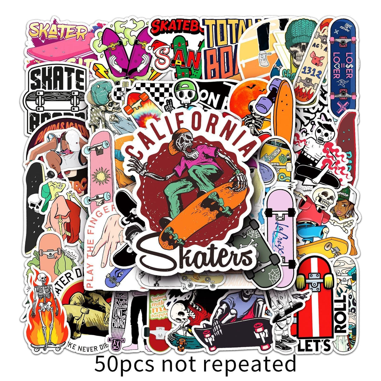 Skateboarding Stickers Pack: Cool and Unique Designs-GraffitiWallArt