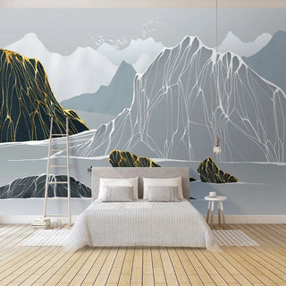 Sketchy Mountain Passage Wallpaper - Transform Your Space-GraffitiWallArt