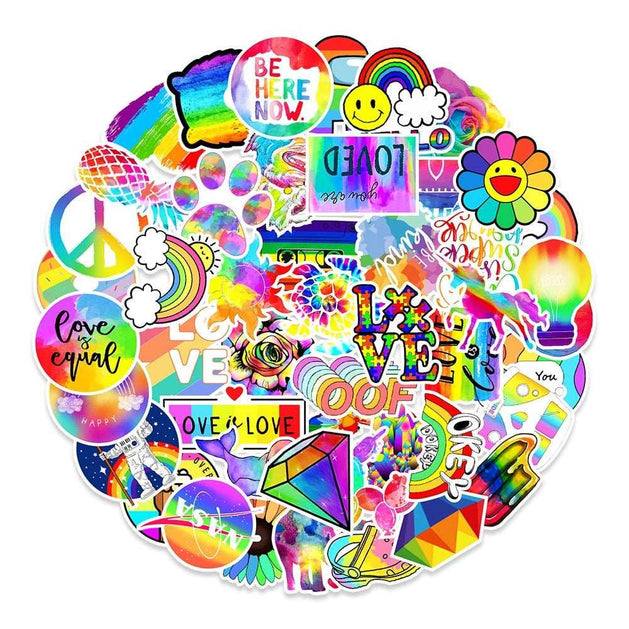 Small Fresh Rainbow Stickers Bundle - Waterproof and Famous-GraffitiWallArt