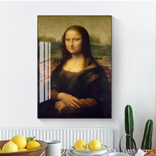 Smile Of Mona Lisa Canvas Wall Art-GraffitiWallArt