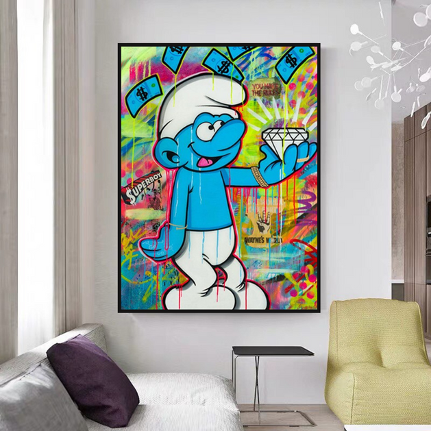 Smurfie DiamondCanvas Wall Art-GraffitiWallArt