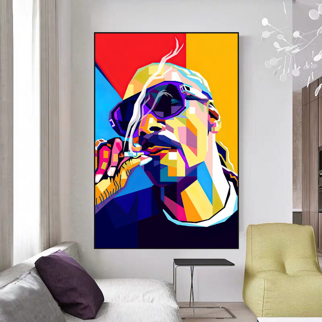 Snoop Famous Singer HipHop Canvas Wall Art-GraffitiWallArt