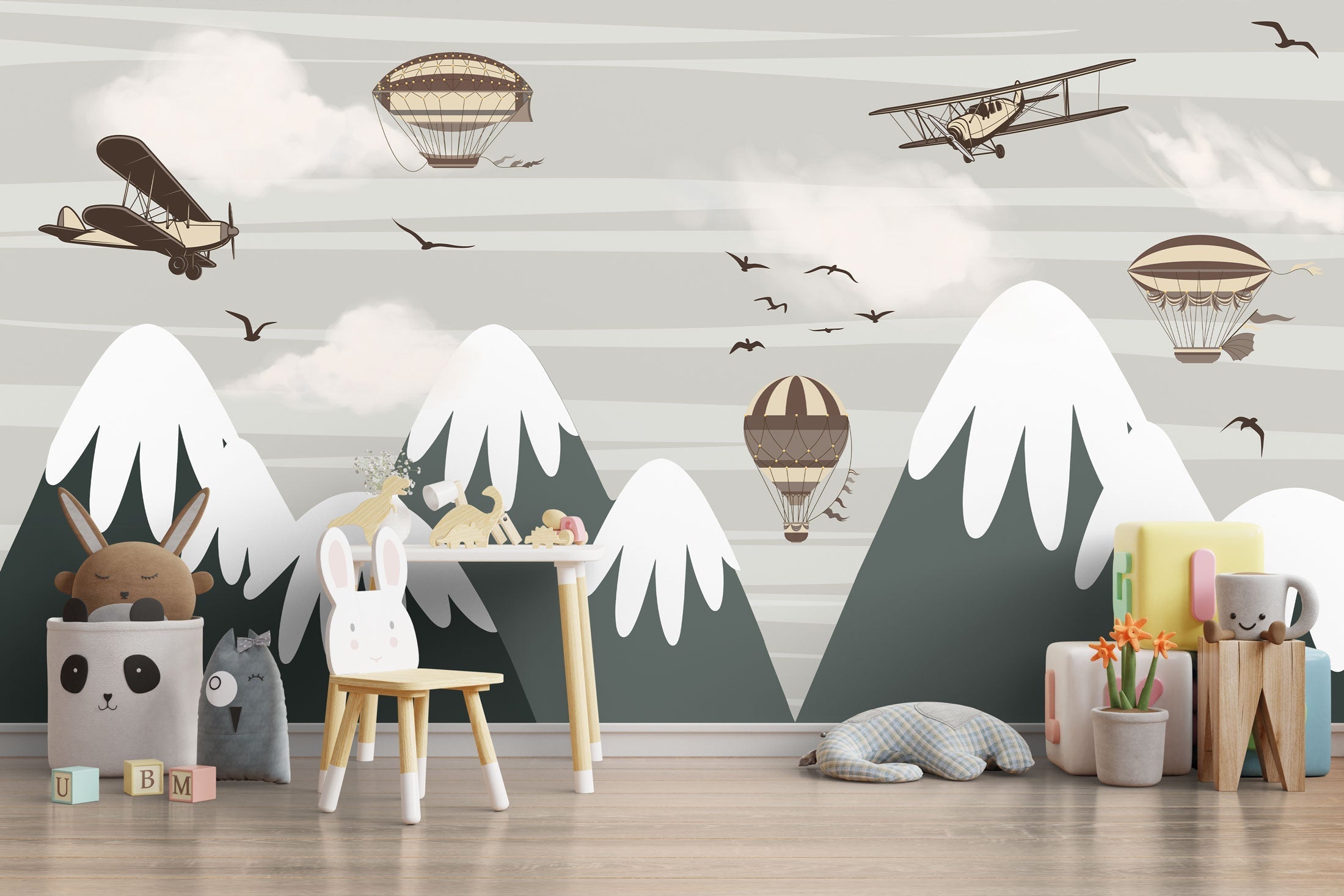 Snow Peaks Kids Room Wallpaper Mural - Transform Your Space-GraffitiWallArt