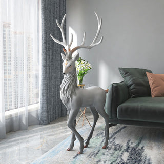 Snow Reindeer Statue for Home Decor-GraffitiWallArt