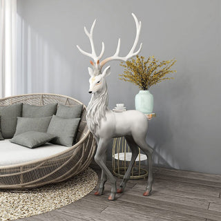 Snow Reindeer Statue for Home Decor-GraffitiWallArt