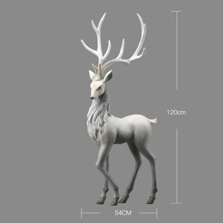 Snow Reindeer Statue for Home Decor-GraffitiWallArt