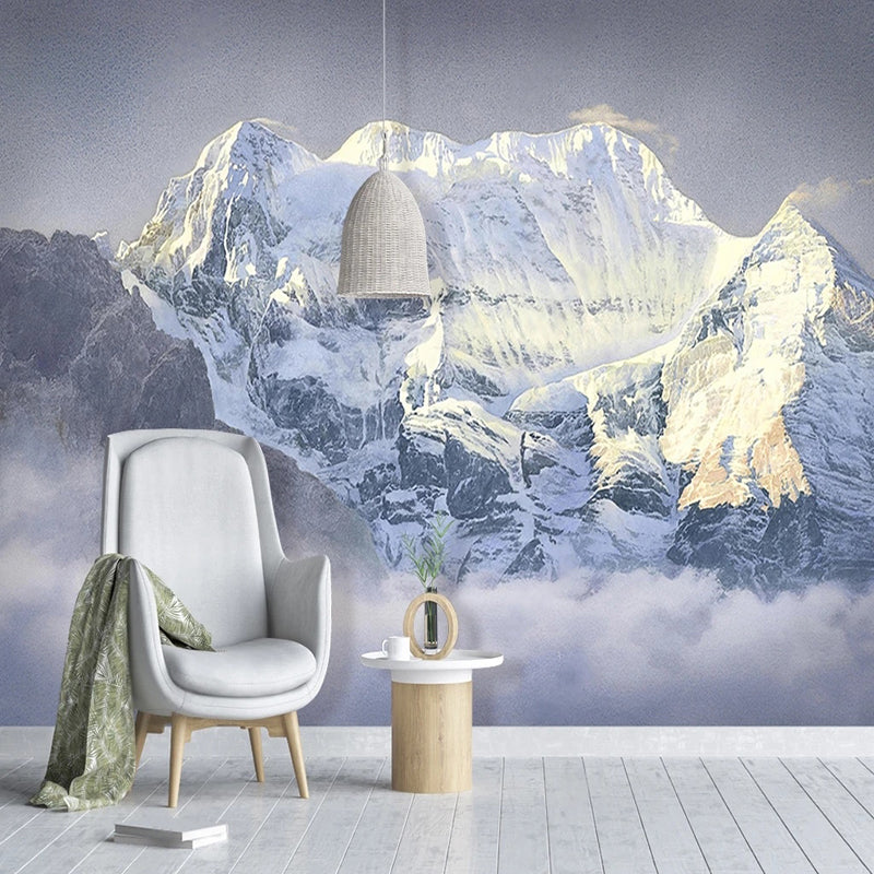 Snowy Alps Wallpaper: Captivating Scenery for All Seasons-GraffitiWallArt