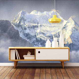 Snowy Alps Wallpaper: Captivating Scenery for All Seasons-GraffitiWallArt