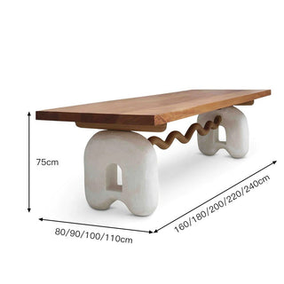 Solid Oak Wood Dining Table-GraffitiWallArt