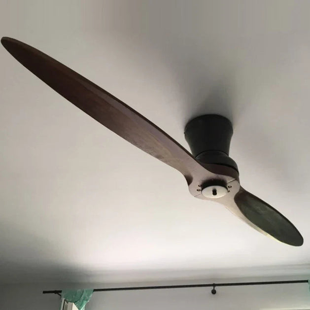 Solid Wooden Blade Ceiling Fan 60 Inch with Remote-GraffitiWallArt